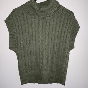AVARA Olive Green Cable Knit Sweater
